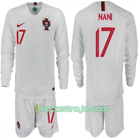 Billiga Fotbollströjor Portugal NANI 17 Barn VM 2018 Borta tröja Långärmad